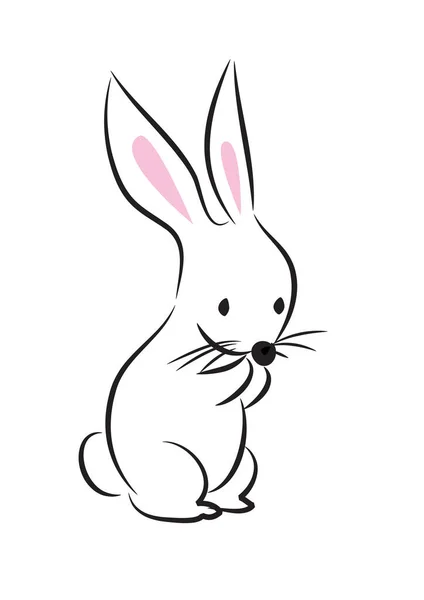 Conejito Pascua Ilustración Dibujos Animados Aislados Sobre Blanco — Vector de stock