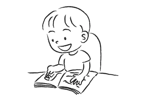 Çocuk Kitap Okuyor — Stok Vektör