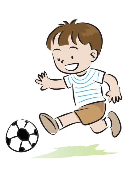 Vector Cartoon Illustration Little Boy White Background — Stock Vector