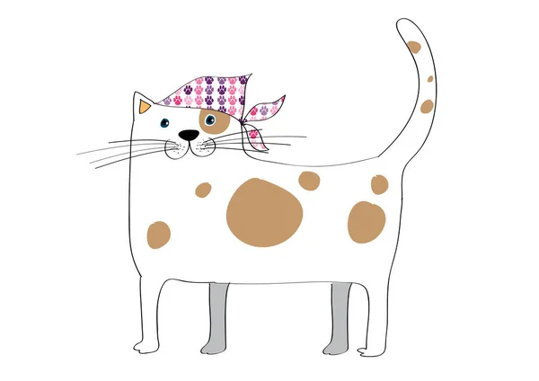 白色背景的卡通大猫 — 图库矢量图片