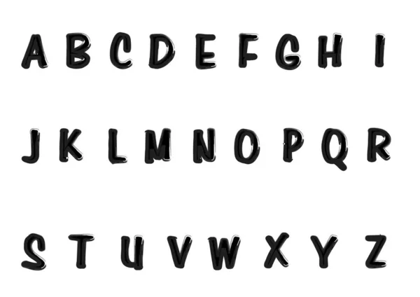 Alphabet Anglais Isolé Sur Fond Blanc Vecteur Illustration — Image vectorielle