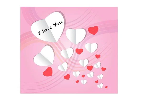 Paper Hearts Background Valentines Day Concept — Stock Vector