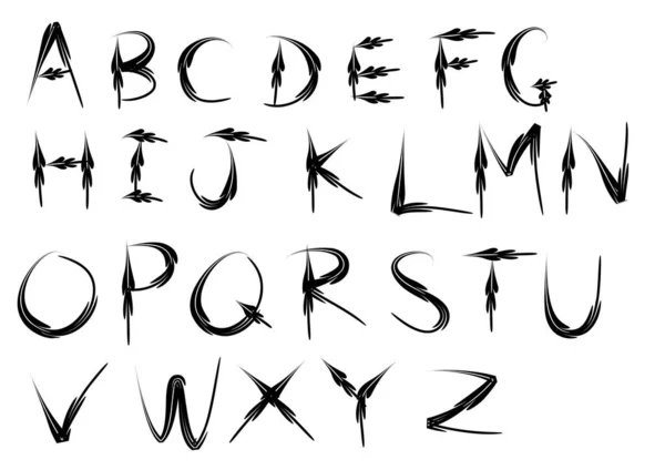 Alphabet Anglais Isolé Sur Fond Blanc Vecteur Illustration — Image vectorielle