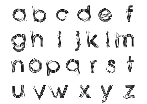 English Alphabet Isolated White Background Vector Illustration — Stock Vector