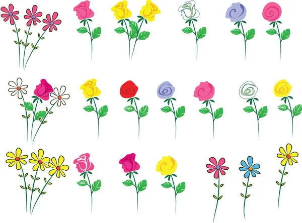 Набір Квітів Рослин — стоковий вектор