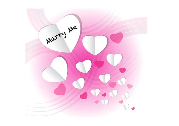 Valentinstag Hintergrund Mit Herzen Und Rosa Schleife — Stockvektor