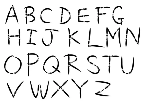 Англійський Алфавіт Ізольований Білому Тлі Вектор Ілюстрація — стоковий вектор