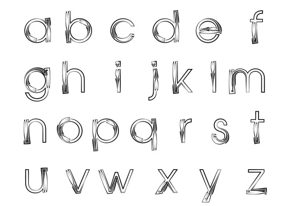 Alphabet Anglais Isolé Sur Fond Blanc Vecteur Illustration — Image vectorielle