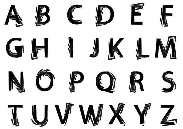 Alphabet Anglais Isolé Sur Fond Blanc Vecteur Illustration — Image vectorielle