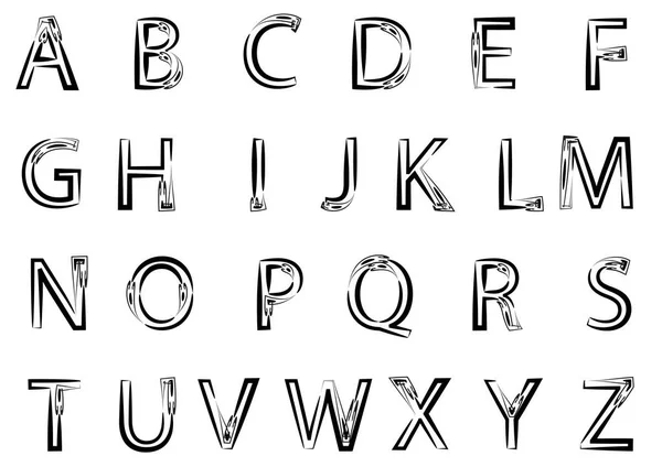 Αγγλικό Αλφάβητο Απομονωμένο Λευκό Φόντο Διάνυσμα Εικόνα — Διανυσματικό Αρχείο