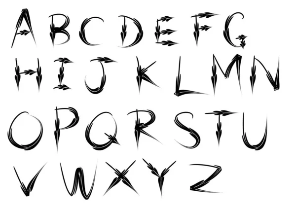 Alphabet Anglais Isolé Sur Fond Blanc Vecteur Illustration — Image vectorielle