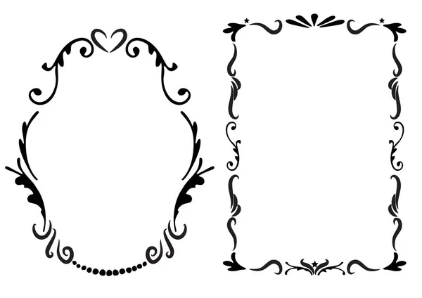Ensemble Cadres Floraux Vectoriels — Image vectorielle