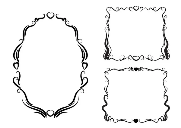 Set Vector Floral Frames — Stock Vector