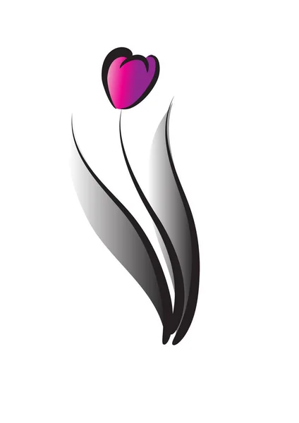 Tulip Flower Logo White Background — Stock Vector