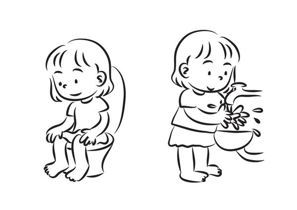 vector illustration of cartoon kids