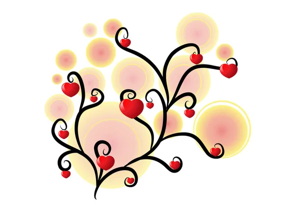 Ilustración Vectorial Corazón Con Una Flor — Vector de stock