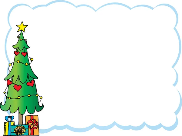 Різдвяна Листівка Сніговиком — стоковий вектор