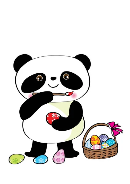 Şirin bir panda çizgi filminin vektör çizimi