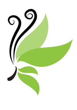 Beyaz arkaplanda renkli kelebeğin vektör çizimi 