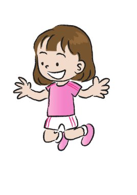 Beyaz arkaplanda çalışan kız