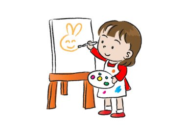 Diş fırçası olan bir doktorun sevimli çizgi film karakterinin vektör çizimi