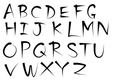 Beyaz arkaplan, vektör, illüstrasyon üzerinde izole edilmiş İngiliz alfabesi