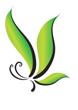 Beyaz arkaplanda renkli kelebeğin vektör çizimi 