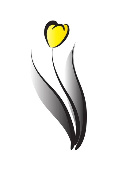 Логотип Квітки Тюльпана Білому Тлі — стоковий вектор