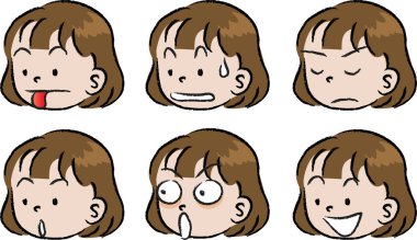 Bir kız karakterin vektör karikatür çizimi