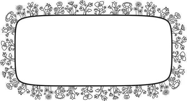 Περίγραμμα Λουλουδιών Λευκό Φόντο Διανυσματική Απεικόνιση — Φωτογραφία Αρχείου