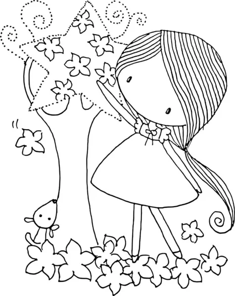 Beyaz arka planda çiçekçi kız, vektör illüstrasyonu 