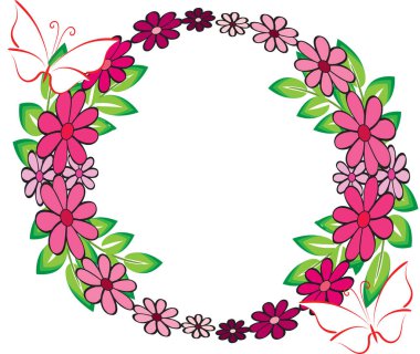 Çiçek çerçevesinin vektör illüstrasyonuName