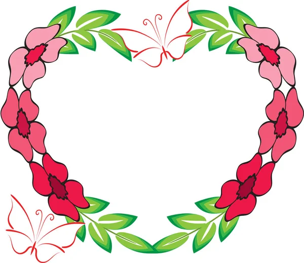 Red heart-shaped wreath frame - Stock Illustration [93035653] - PIXTA
