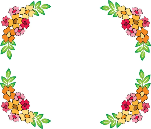 Ilustración Vectorial Marco Floral — Vector de stock