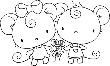 Çocuklar için boyama kitabı, vektör illüstrasyonu