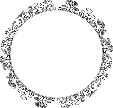 Çiçek çerçevesinin vektör illüstrasyonuName