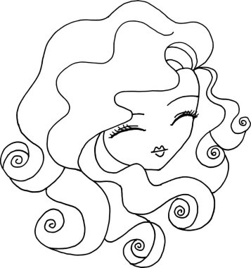 Güzel bir kadının vektör çizimi