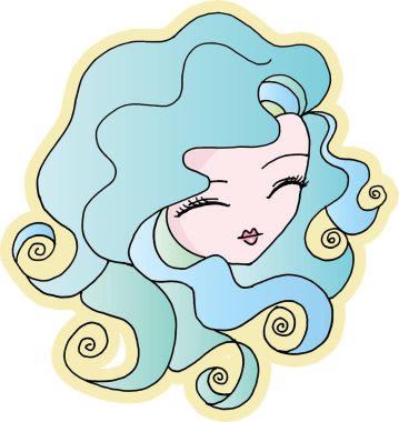 Güzel bir kızın vektör çizimi