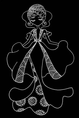 Robot resim tarzında bir kadının vektör çizimi