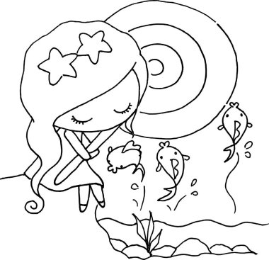 Çocuklar için boyama kitabı. siyah ve beyaz resimleme