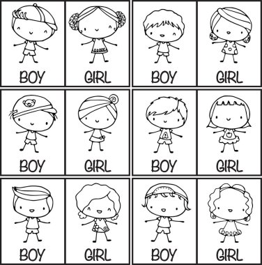 Çocuk çizimi olan boyama sayfası