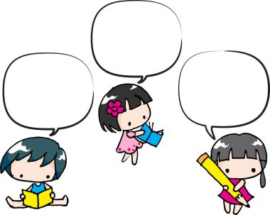 Bir grup çocuğun vektör çizimi