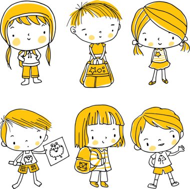 Çizgi film çocuklarının vektör kümesi