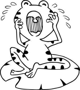 Bir kedi ve bir köpeğin karikatür çizimi.