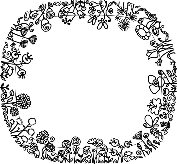 Ilustración Vectorial Marco Floral — Vector de stock