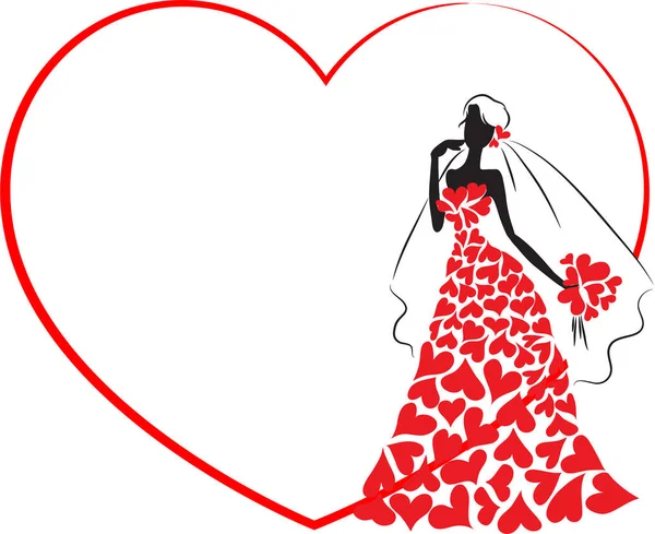 Tarjeta San Valentín Con Corazón Corazones Rojos — Vector de stock