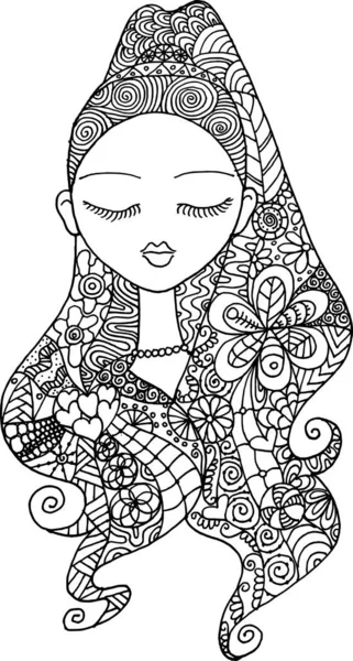 Vector Illustratie Van Een Mooie Vrouw Een Lotus Pose — Stockvector