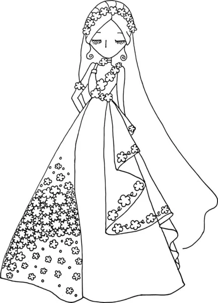 Vector Ilustración Una Hermosa Princesa — Vector de stock