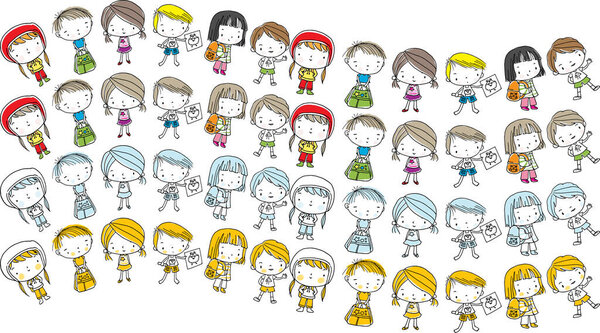 vector set of cartoon people