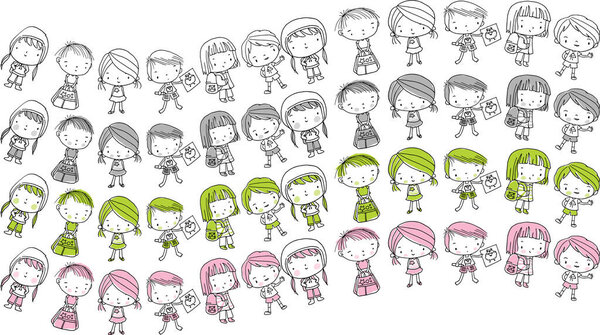 cartoon faces of people. vector illustration